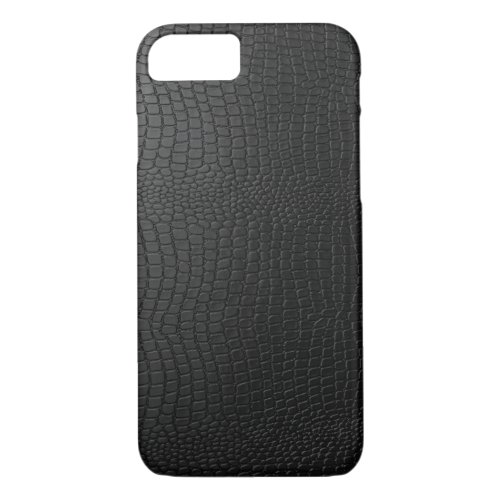 Black Snakeskin Faux Leather Pattern Look iPhone 87 Case