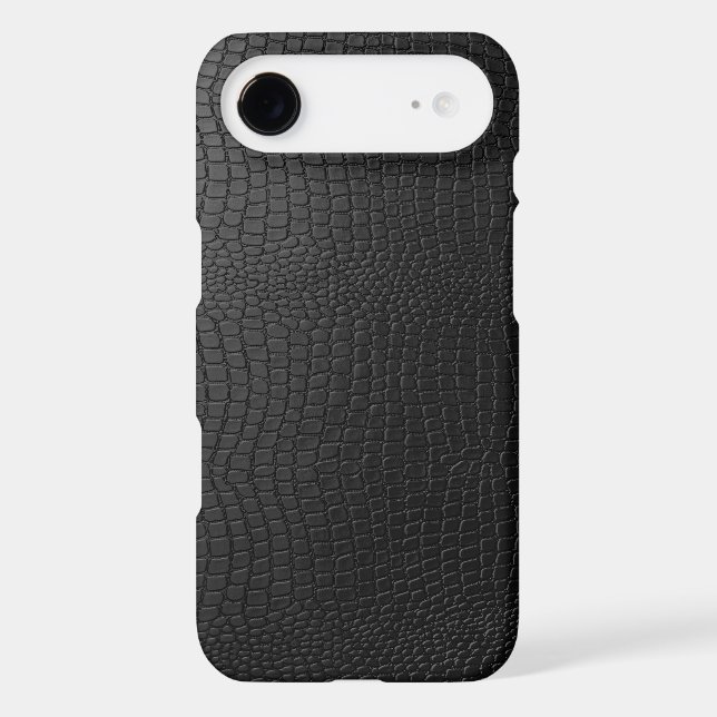 Black Snakeskin Faux Leather Pattern Look Case-Mate iPhone Case (Back)