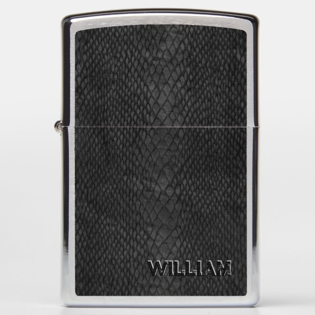 Black Snakeskin Pattern  Zippo Lighter (Front)