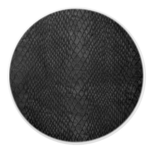 Black Snakeskin Print  Ceramic Knob