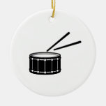 black snare graphic with sticks.png ceramic ornament