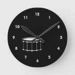 black snare graphic with sticks.png round clock