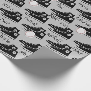Black Sneakers with Baseball Wrapping Paper