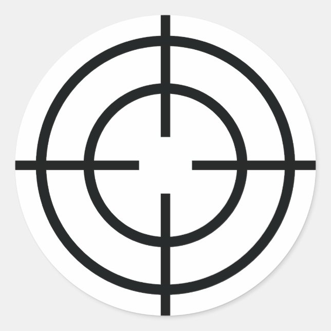 black sniper  crosslines icon classic round sticker (Front)