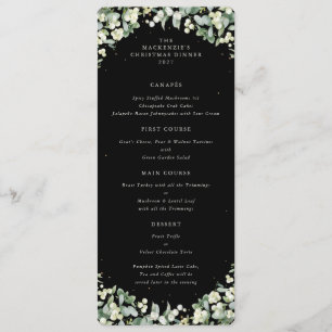 Black Snowberry Christmas Dinner Flat 4 Course Menu