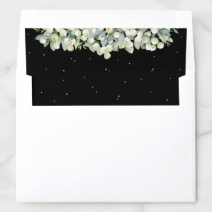 Black Snowberry+Eucalyptus A7 (for 5 x 7" cards) Envelope Liner