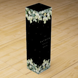 Black Snowberry+Eucalyptus Christmas/Holiday Wine Box