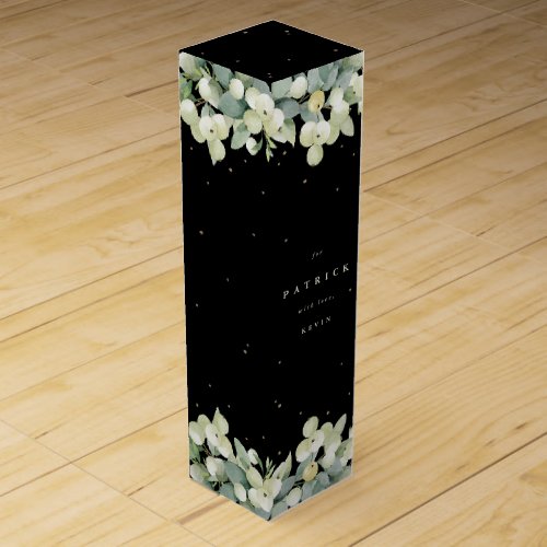 Black SnowberryEucalyptus ChristmasHoliday Wine Box