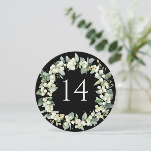 Black SnowberryEucalyptus Christmas Table Number