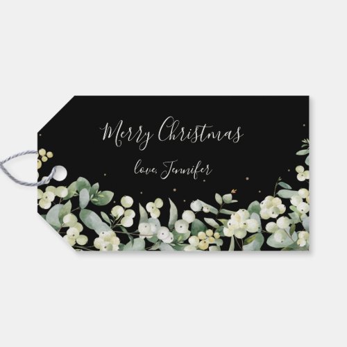 Black SnowberryEucalyptus Custom Message Gift Tags