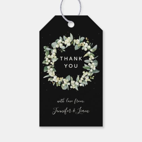 Black SnowberryEucalyptus Custom Message Gift Tags