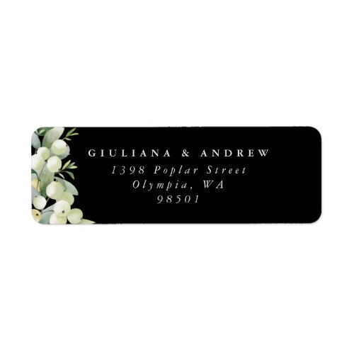 Black SnowberryEucalyptus Return Address Label