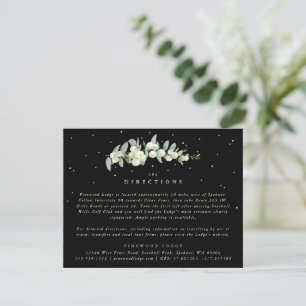 Black Snowberry+Eucalyptus Stem Wedding Directions Enclosure Card