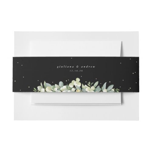 Black SnowberryEucalyptus Wedding Landscape Invitation Belly Band