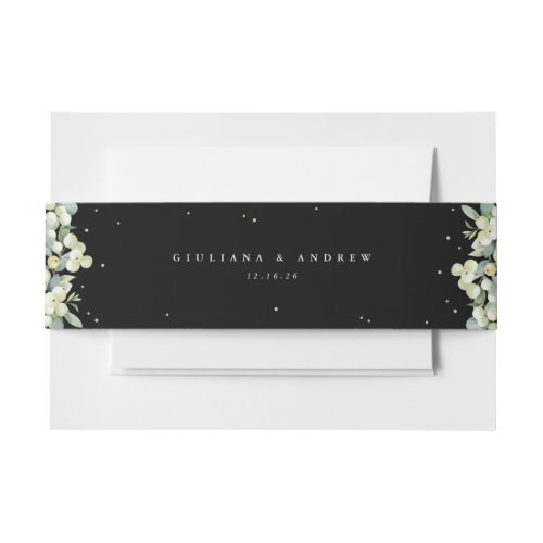 Black SnowberryEucalyptus Wedding Landscape Invitation Belly Band