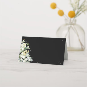 Black Snowberry + Eucalyptus Wedding Place Card