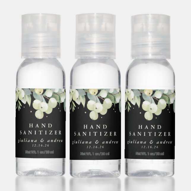 Black Snowberry+Eucalyptus Winter Wedding Hand Sanitizer (Set)