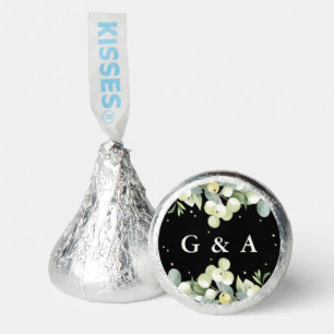 Black Snowberry+Eucalyptus Winter Wedding Hershey®'s Kisses®