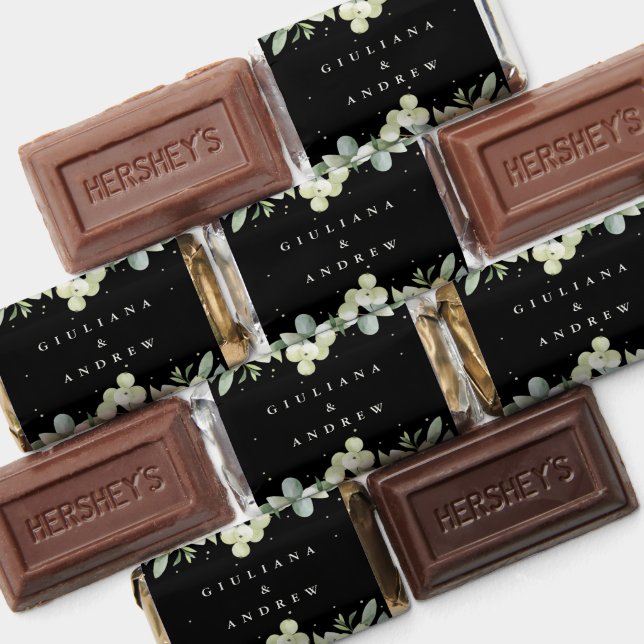 Black Snowberry+Eucalyptus Winter Wedding Hershey's Miniatures (Assorted)