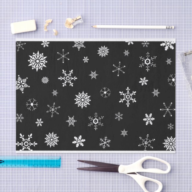 Black Snowflake Tissue Paper (Craft)