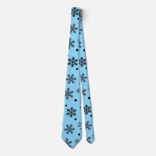 Black Snowflakes (Customisable) Neck Tie