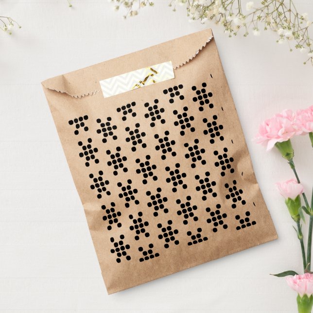 Black snowflakes festive pattern party paper favor bag (Sealed)