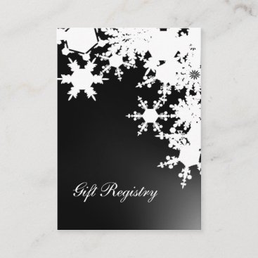 black snowflakes Gift registry  Cards