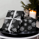 Black snowflakes illustration christmas pattern  wrapping paper<br><div class="desc">Black and white snowflakes illustration christmas pattern,  all the colors are editable, </div>