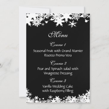 Black snowflakes winter wedding invitation