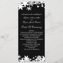 Black snowflakes winter wedding program