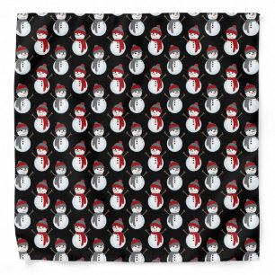 Black Snowman Christmas Pattern Bandana