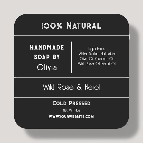Black  Soap Ingredient Product Labels