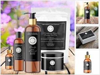 Black Soap Packaging & Cosmetics Labels with Logo