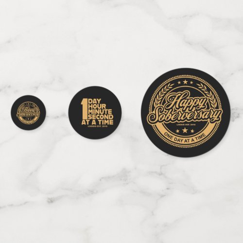 Black Soberversary Party Table Confetti