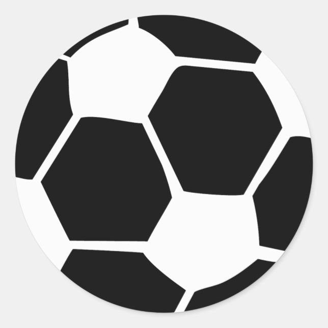 black soccer ball classic round sticker (Front)