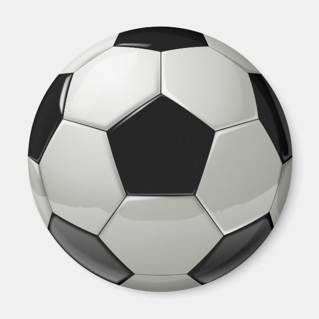 Black Soccer Ball Magnet (Front)