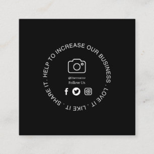 Black Social Media Follower Card Custom Business