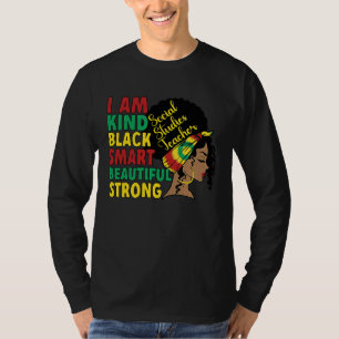 Black Social Studies Teacher African American Mela T-Shirt