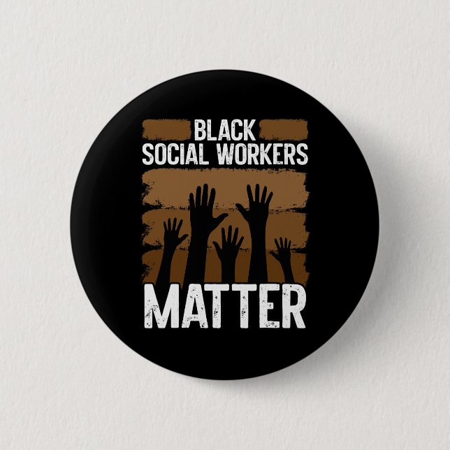 Black Social Worker African American Black History Button (Front)