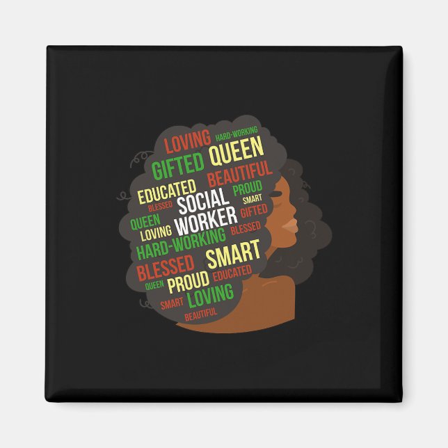 Black Social Worker African American Social Worker Magnet (Front)