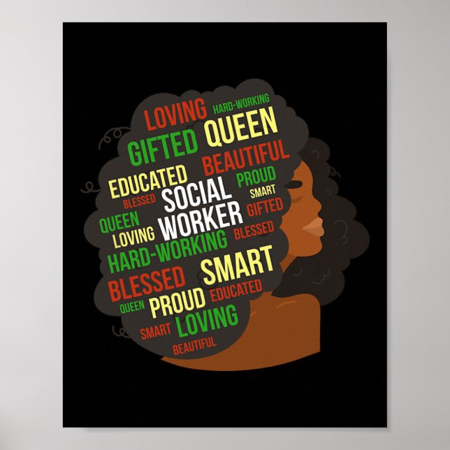 Black Social Worker African American Social Worker Poster (Front)