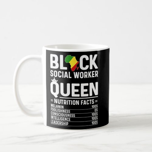 Black Social Worker Queen African American Social  Coffee Mug