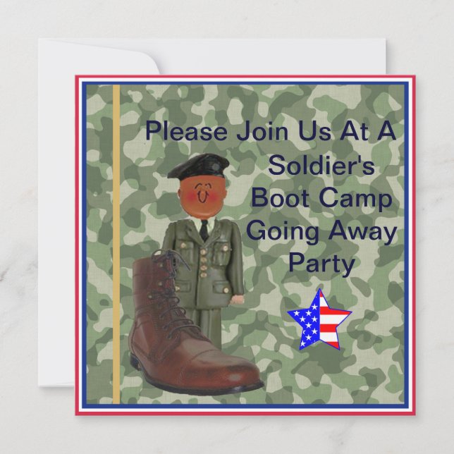 Black Soldier Boot Camp Going Away Invitation (Front)