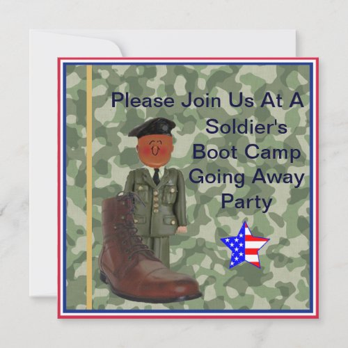 Black Soldier Boot Camp Going Away Invitation