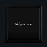 Black solid add name text message here gift box<br><div class="desc">Design</div>