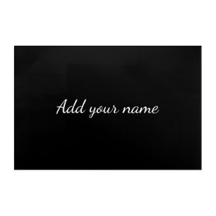 Black solid add name text message here throw pillo acrylic print