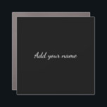 Black solid add name text message here throw pillo car magnet<br><div class="desc">Design</div>