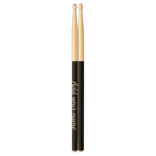 Black solid add name text message here throw pillo drum sticks