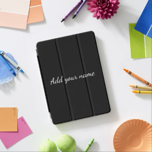 Black solid add name text message here throw pillo iPad air cover