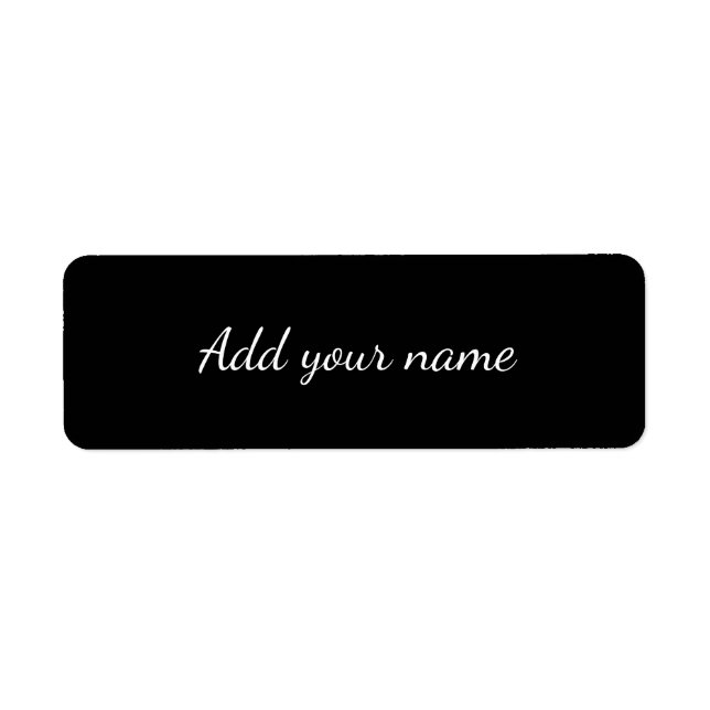 Black solid add name text message here throw pillo label (Front)